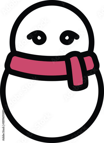 Small snowman wearing a red scarf character