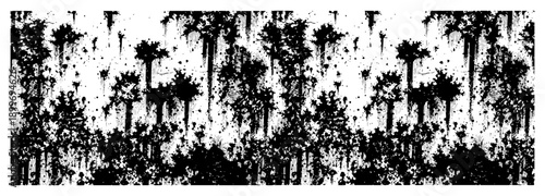 Grunge dripping ink texture with abstract black splatters and stains