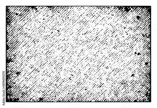 Distressed diagonal hatch lines texture with grunge border effect