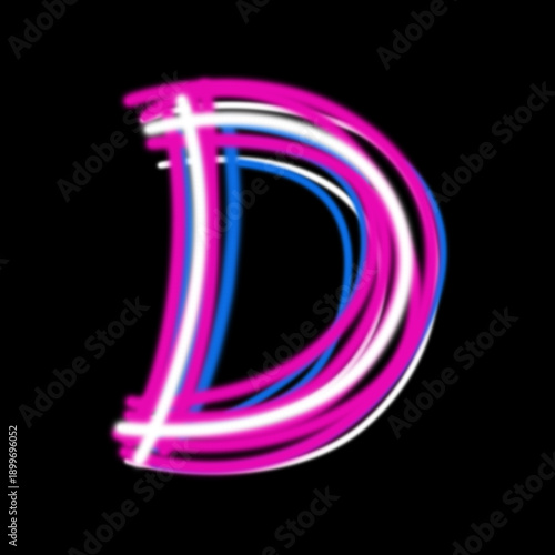 A hand drawn look alphabet design with vibrant neon colors. The letter 