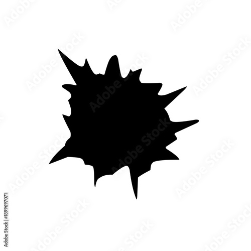 Bullet holes illustration. Black gunshot holes silhouettes