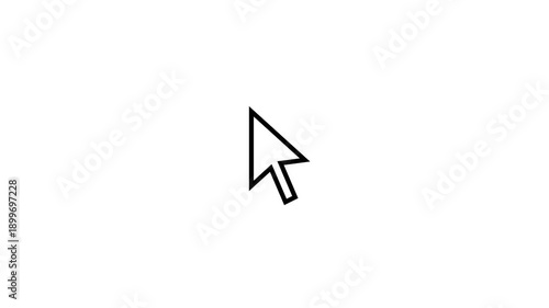 Computer mouse cursor arrow clicking animation with a ripple effect on a white background.