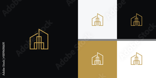 Construction Architecture Building Real Estate Logo Design Template