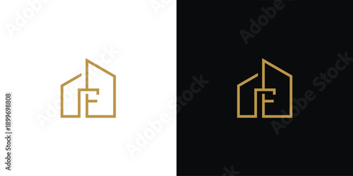 modern Home initial letter F monogram logo design