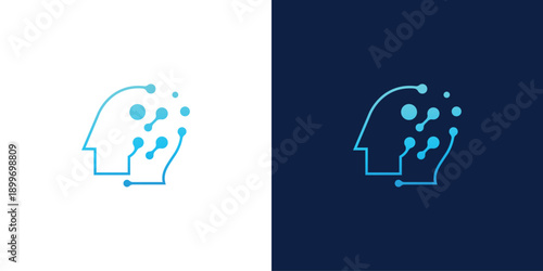 Head with brain idea, symbol vector icon, brain vector template