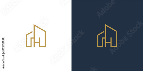 Modern Home idea  initial letter H  monogram logo design