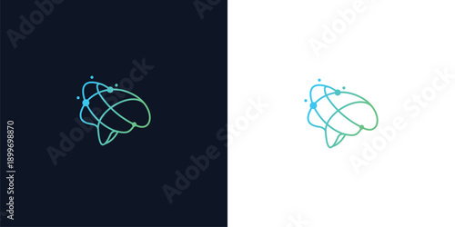 Outline brain vector logo design