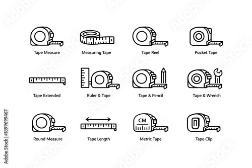 Variety of measuring tapes and tools for accurate measurements