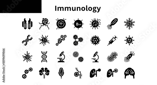 Immunology Icons Medical Illustration of Immune System Concepts