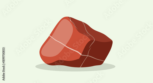 A rounded, reddish-brown stone with thin, lighter colored lines