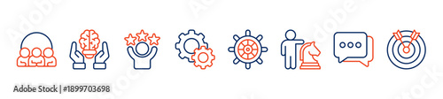 Leadership concept vector illustration with icons
