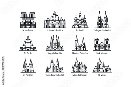 Iconic cathedrals and basilicas: notre dame, st. peter's, sagrada familia, and more
