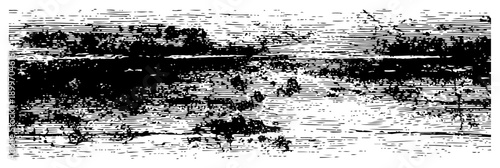 Horizontal vintage grunge texture background with distressed wood grain and ink stains