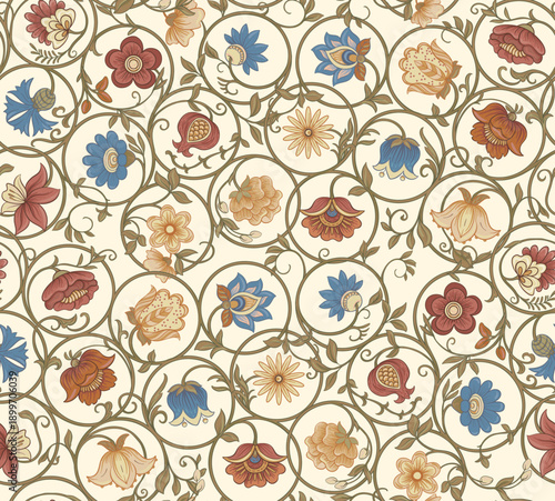 Fotografie Ornate floral seamless pattern