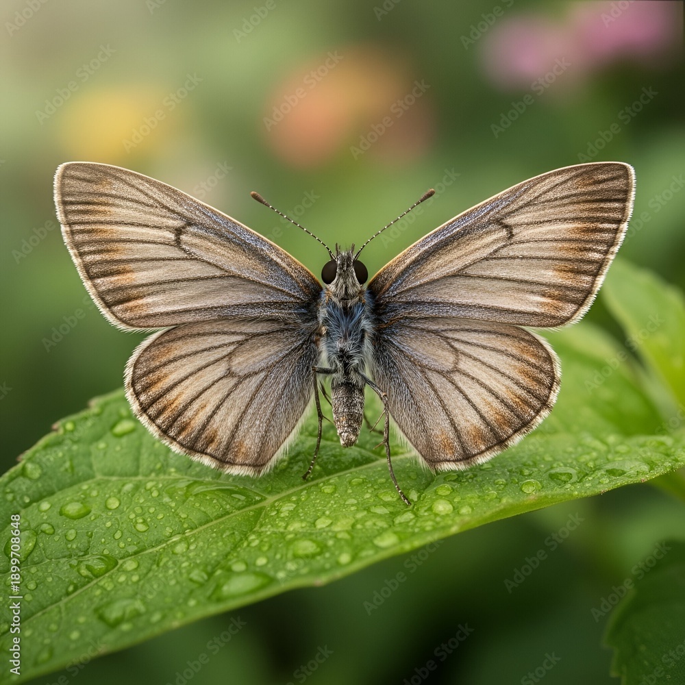 Obraz premium butterfly on a green leaf