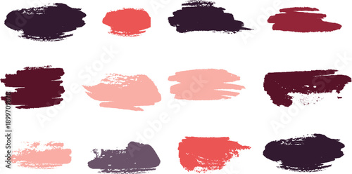 Colorful watercolor paint stains splashes and brush strokes set on textured paper background