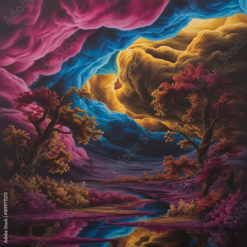 fantasy landscape with clouds