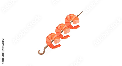 Three plump shrimp skewered and grilled to perfection, ready to be enjoyed as a delicious appetizer or main course