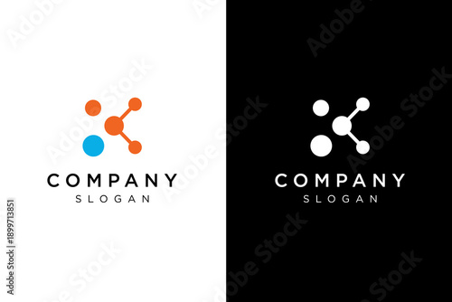 letter K technology logo design