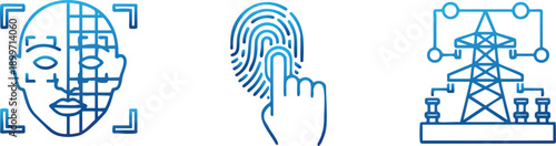 Face Recognition Fingerprint Scan Smart Grid Security