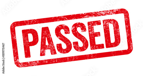 Red stamp on a white background - Passed