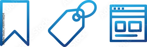 Web Layout Bookmark Tag Organizing Icons