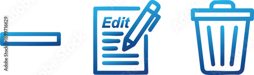 Minus Edit Delete Action Interface Buttons