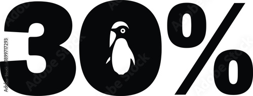 Discount percentage with penguin hidden in number 0