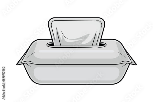 A simple illustration of a tissue box on a white background