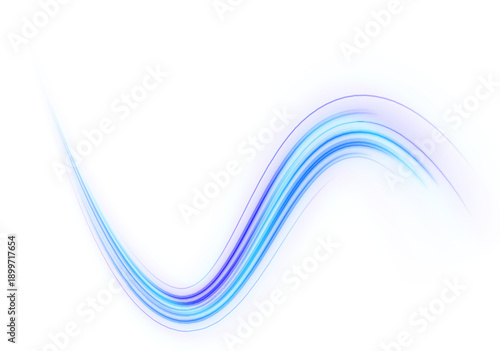 Blue neon tunnels expand forward, leaving radiant motion trails that convey calm futuristic energy. png
