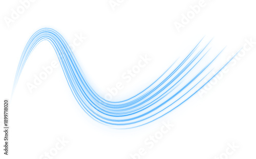 Glowing cyan ribbons ripple forward, forming radiant motion paths with soft digital glow. png