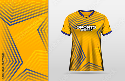 Sport jersey with yellow and blue pattern line background