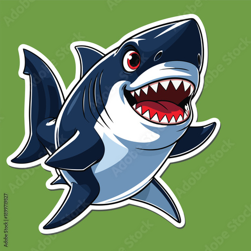 cute cartoon vector image of a chibi shark