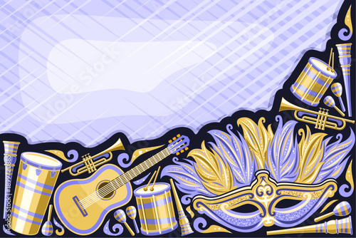 Vector greeting card for Rio Carnival with copy cpace for text