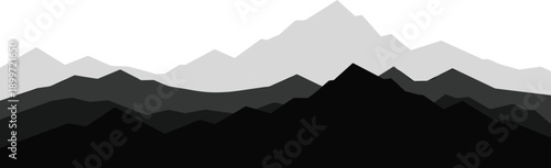 Layered abstract mountain chart with gradient tones, modern data visualization design for business, finance, analytics, infographic, and presentation themes.