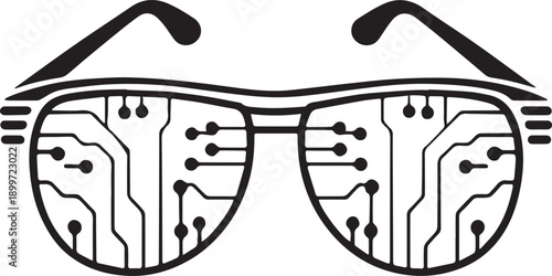 modern AI Smart Glasses Icon silhouette