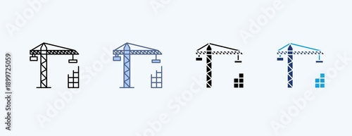 Construction Sit Multiple Icon Illustration Vector