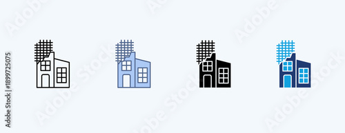 Building Progress Multiple Icon Illustration Vector