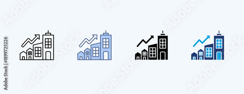 Infrastructure Growth Multiple Icon Illustration Vector