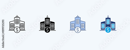 Commercial Space Multiple Icon Illustration Vector