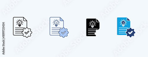 Project Aproval Multiple Icon Illustration Vector