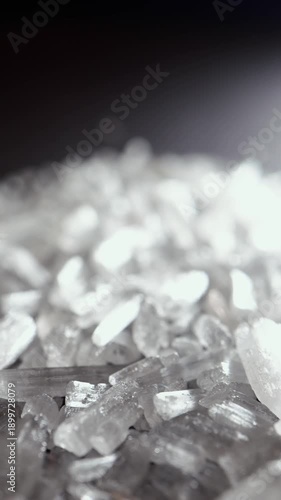 Macro shot of Crystal Methamphetamine - Synthetic drug crystals in detail