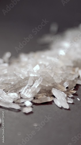 Macro shot of Crystal Methamphetamine - Synthetic drug crystals in detail