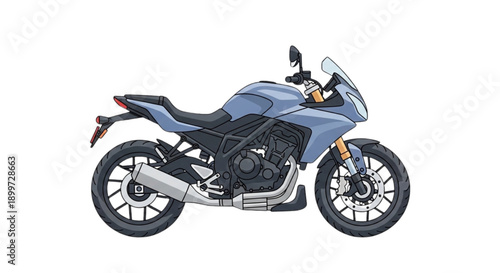 Generic Motorcycle Flat Vector Illustration