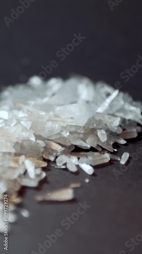 Macro shot of Crystal Methamphetamine - Synthetic drug crystals in detail