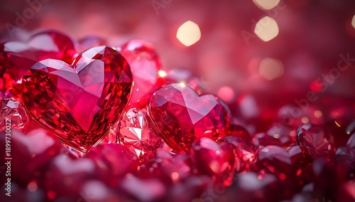 Red and pink hearts digital background with bokeh lights red hearts digital bokeh lights gemstone hearts