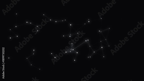 Abstract modern digital network plexus glowing dots connecting lines moving for science technology data
