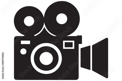 Camera silhouette illustration isolated on white background vector illustration
