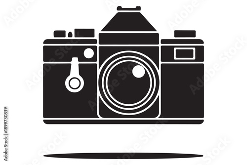 Camera silhouette illustration isolated on white background vector illustration
