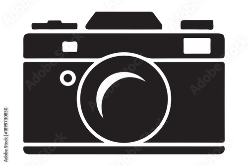 Camera silhouette illustration isolated on white background vector illustration

